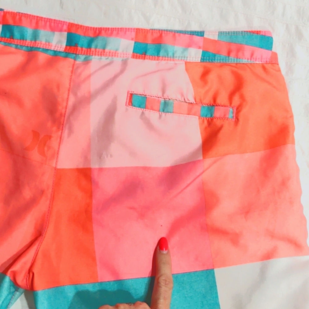 Hurley Plaid Board Shorts Surf Swim - Picture 4 of 6